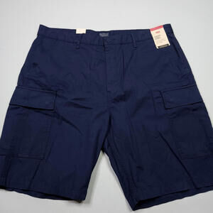 New Levis Carrier Cargo Shorts Navy Ripstop Canvas Hiking 40